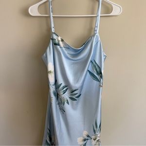 Princess Polly Aphra Blue Floral Satin Mini Dress